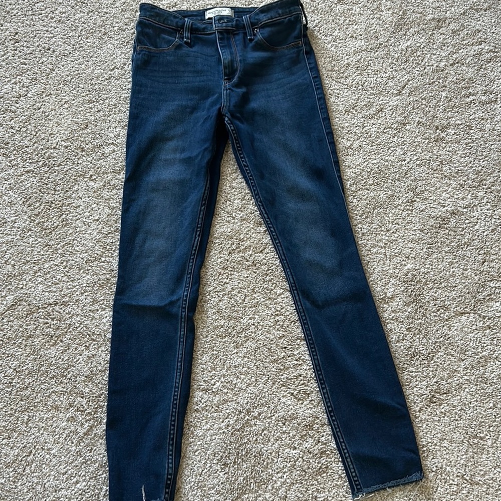 Dark wash high rise jean legging